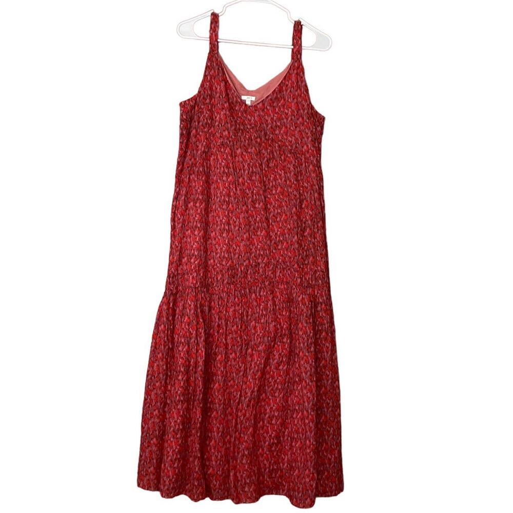 Joie Bondi Daytime Sleeveless Midi Dress Animal Print Tea Rose SZ Medium